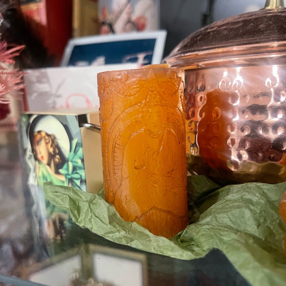 Small orange candle